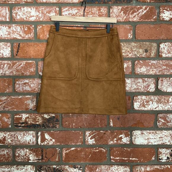 Tan microsuede mini skirt - Picture 1 of 5
